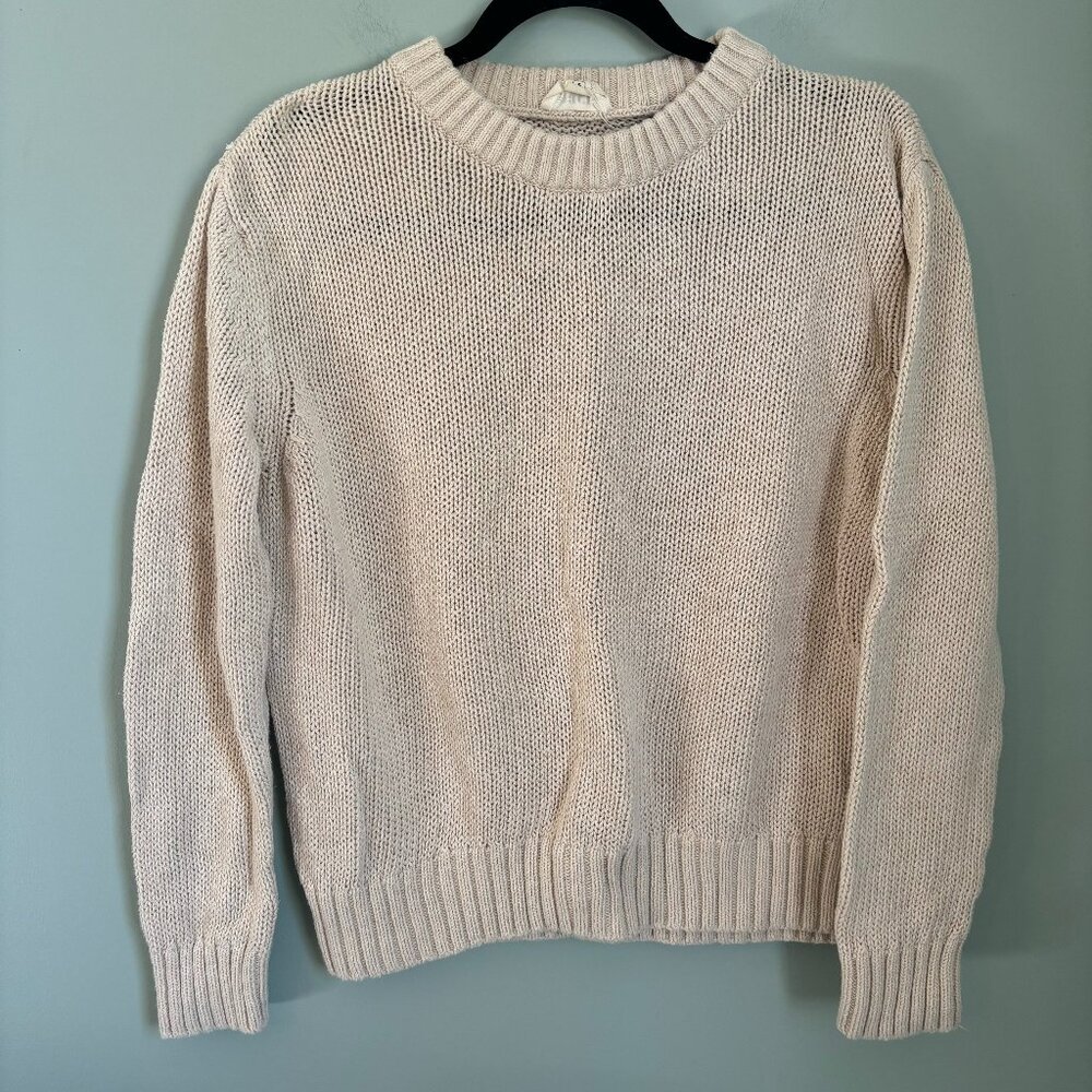 Pact Organic Cotton Knit Crewneck Neutral Sweater